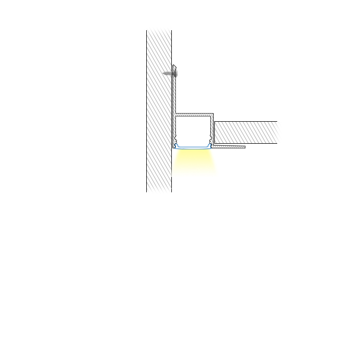 Aluminum Ceiling LED Diffuser For 15mm Dual Row LED Strip Aluminum Ceiling LED Diffuser For 15mm Dual Row LED Strip